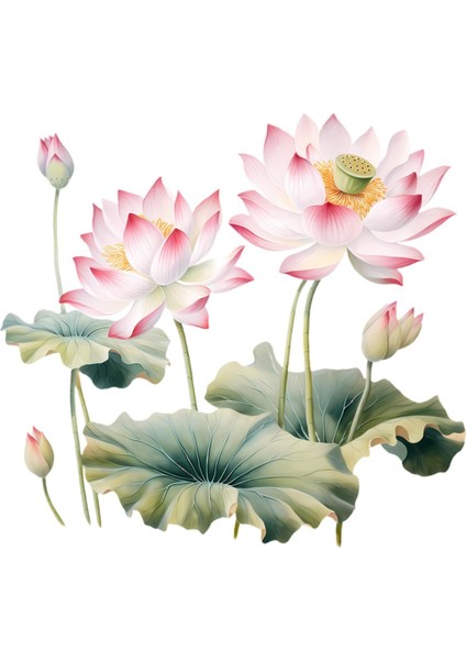 Lotus Sticker Aksesuarı Su Geçirmez Çıkartması Kapı Mutfak Odası D (Yurt Dışından)