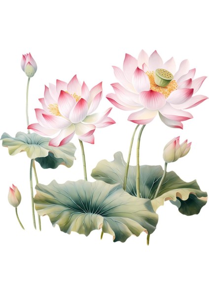Lotus Sticker Aksesuarı Su Geçirmez Çıkartması Kapı Mutfak Odası D (Yurt Dışından)