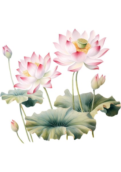 Lotus Sticker Aksesuarı Su Geçirmez Çıkartması Kapı Mutfak Odası D (Yurt Dışından)