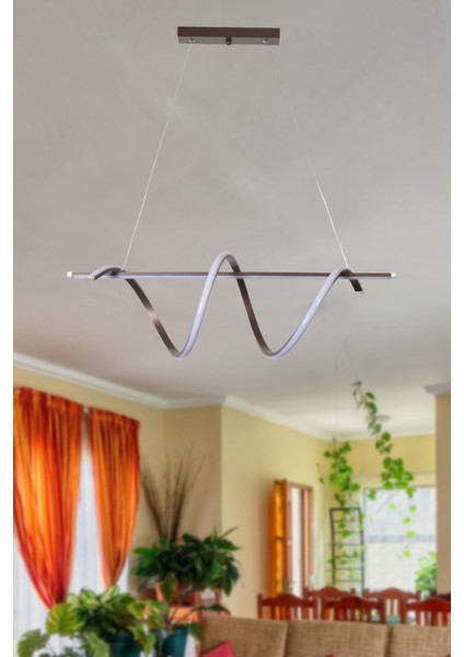 Snake Modern Tasarım Salon Yatak Odası Oda Mutfak Yemek Masası Üstü Beyaz Ledli 2 Li LED Avize