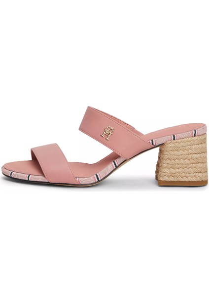 Tommy Hilfiger Kadın Block Mıd Heel Shırtıng Topuklu .sandalet-Pembe