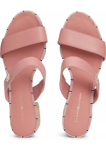 Tommy Hilfiger Kadın Block Mıd Heel Shırtıng Topuklu .sandalet-Pembe