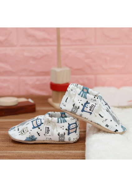 Desenli Bebek Patiği, Kaydırmaz Taban, Ev Kreş Ayakkabısı Panduf, Sevimli Hayalet