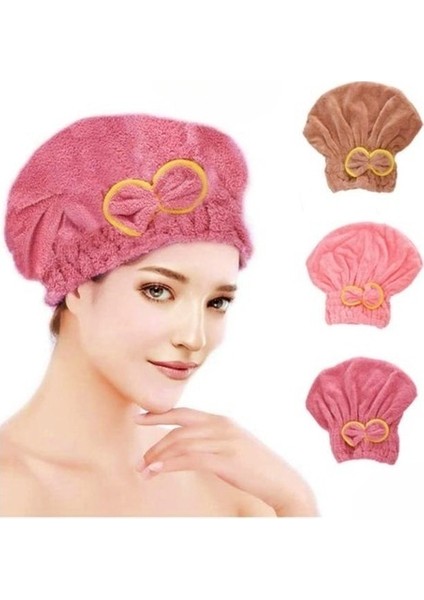 ( 1 Adet ) Mikrofiber Saç Havlusu, Saç Bonesi, Banyo Deniz ve Havuz Sonrası
