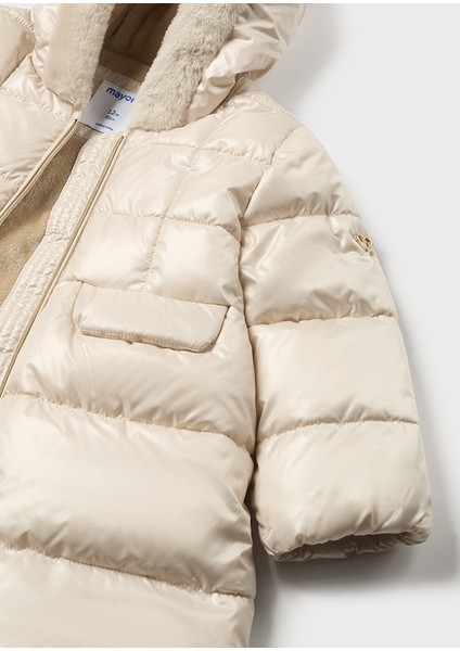 2483 Kız Bebe Bej Uzun Mont