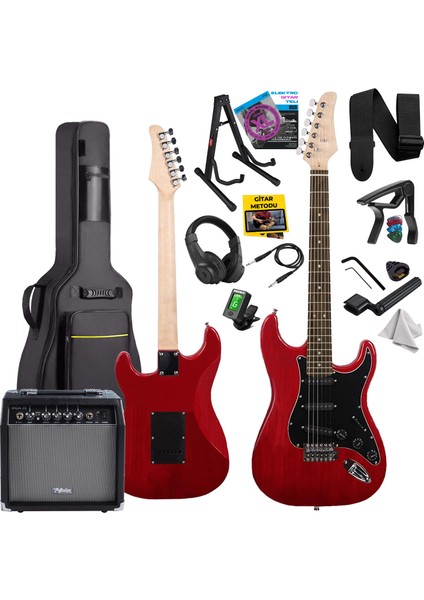 RPH-30RD-35AMP Gül Klavye Strat Kasa SSS 35W Elektro Gitar Seti
