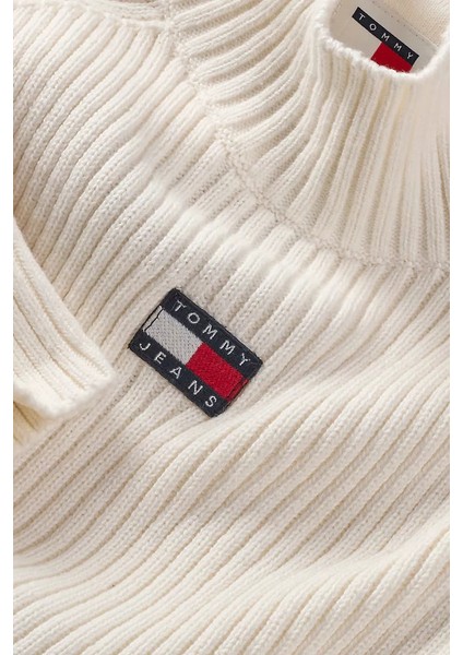 Kadın Tjw Badge Mockneck Kazak-Beyaz