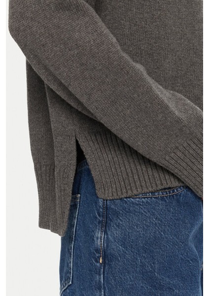 Kadın Gj Ls Cn Bıg Triangl Kazak - Gri fırsatları