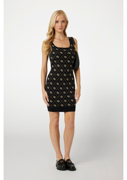 Kadın Sarah 4g Logo Yünlü Elbise - Siyah fiyatları