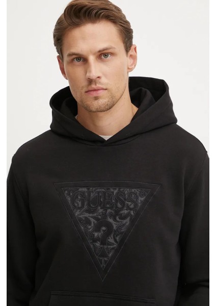 Erkek Embroıdered Işleme Desenli Sweatshirt - Siyah modelleri