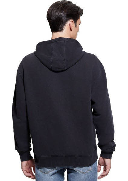 Erkek Fınch Terry Nakış Işleme Logolu Sweatshirt - Siyah modelleri