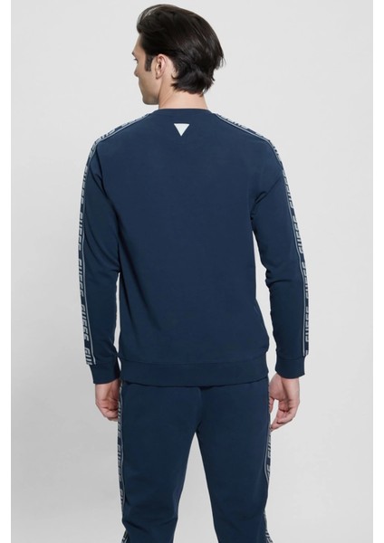 Erkek Arlo Cn Kolları Şeritli Önde Logo Sweatshirt - Lacivert modelleri