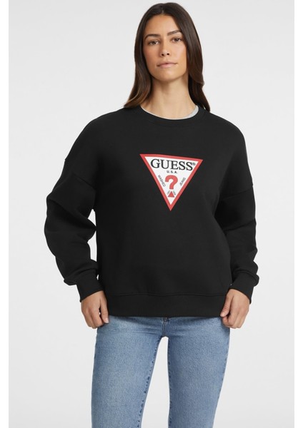 Kadın Gj Cn Os Iconıc Sweatshirt - Siyah