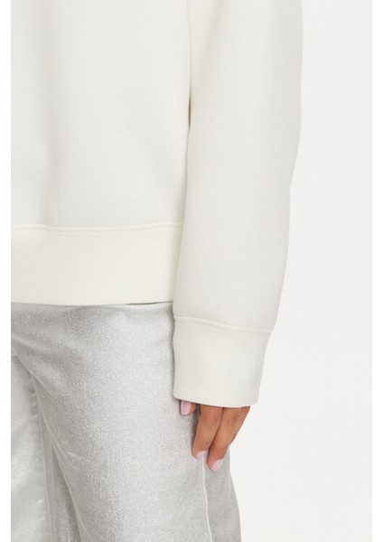 Kadın Cecılıa Parlak Logolu Sweatshirt - Krem indirimleri