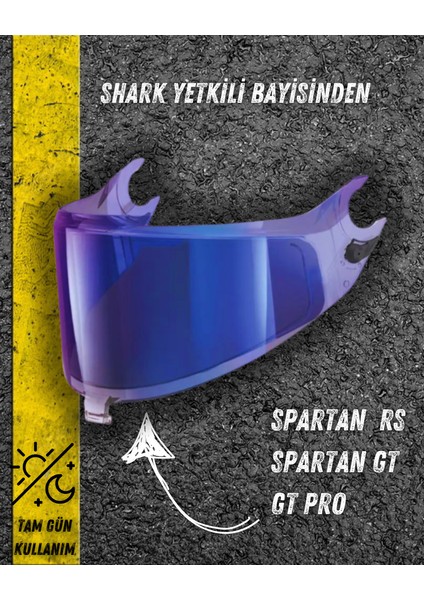 Spartan Rs-Gt-Gt Pro Gündüz/Gece Kask Vizörü - Mavi