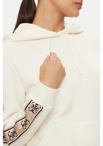 Kadın Carla Hooded Sweatshirt - Krem