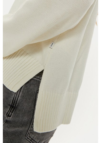 Kadın Gj Ls Cn Bıg Triangl Kazak - Beyaz indirimleri