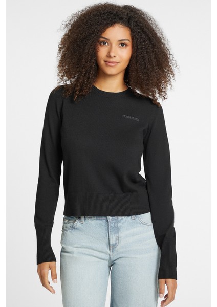 Kadın Gj Ls Cn Sweatshirt - Siyah