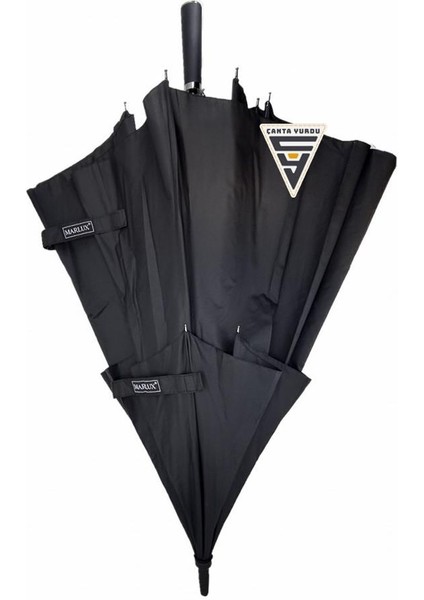 Marlux Çift Katmanlı 140 cm Fiber Vale Şemsiye Siyah