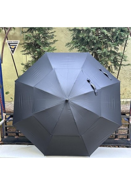Marlux Çift Katmanlı 140 cm Fiber Vale Şemsiye Siyah
