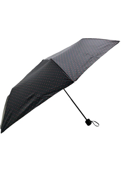 Siyah Kırmızı Puantiye Desenli Manuel Şemsiye 709833 fiyatları