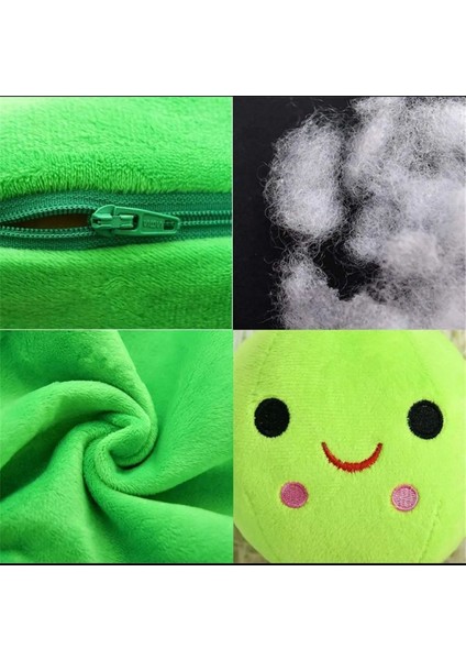 Bezelye Taneleri ve Kesesi 40CM Sevimli Gülen Bezelye Peluş Oyuncak