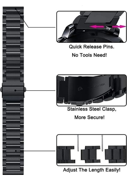 Xiaomi Redmi Watch 5 Lite/ Redmi Watch 5 Active Uyumlu Paslanmaz Çelik Kordon