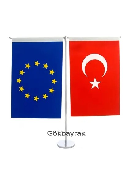 T- Tipi Avrupa ve Türkiye Masa Bayrağı (15'lik)