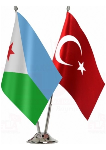 Cubiti ve Türkiye Ikili Masa Bayrağı Seti