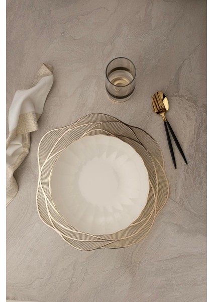 Bone Luz Form 25 cm Kase Altın File