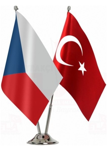 Çek Çumhuriyeti ve Türkiye Ikili Masa Bayrağı Seti