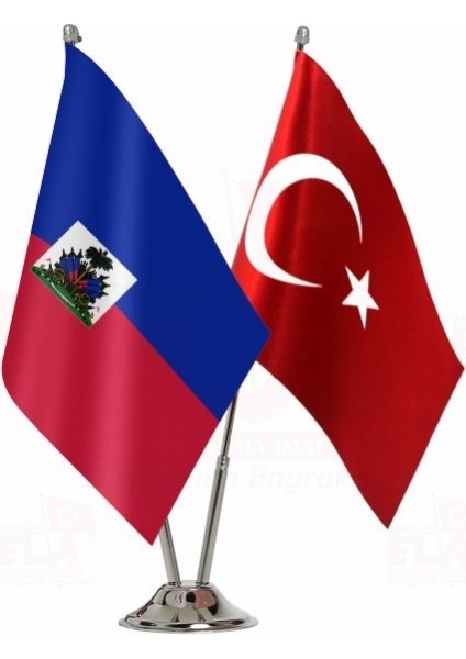 Haiti ve Türkiye Ikili Masa Bayrağı Seti