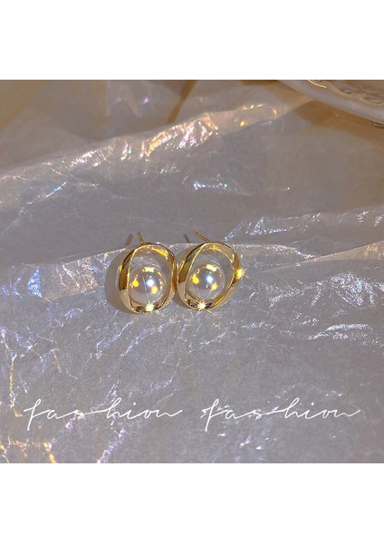 XIAOMEIS925 Gümüş Iğne Retro Fransız Inci Küpeleri, Üst Düzey, Çok Yönlü, Basit ve Kişiselleştirilmiş Küpeler (Yurt Dışından)