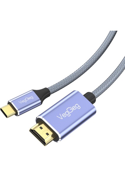 Veggieg 4K/60Hz Type-C 3.1 To HDMI 2.0 Dönüştürücü Kablo 2 Metre