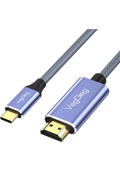 Veggieg 4K/60Hz Type-C 3.1 To HDMI 2.0 Dönüştürücü Kablo 2 Metre