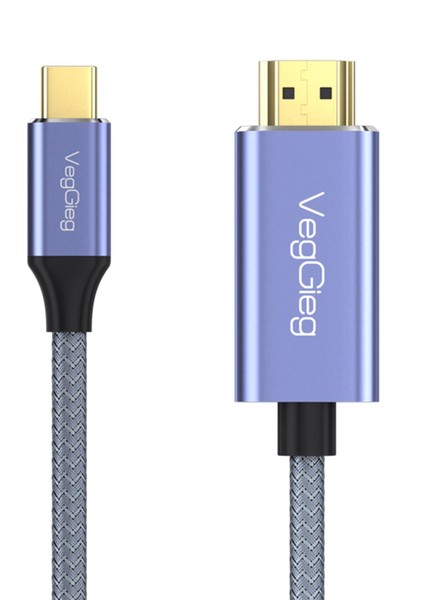 Veggieg 4K/60Hz Type-C 3.1 To HDMI 2.0 Dönüştürücü Kablo 2 Metre