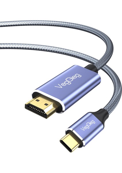 Veggieg 4K/60Hz Type-C 3.1 To HDMI 2.0 Dönüştürücü Kablo 2 Metre