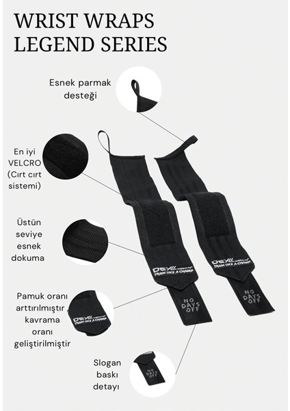 Fitness Sporcu Bilekliği Wrist Wraps Legend + Ağırlık Kaldırma Kayışı T-Grips Lifting Straps + Antrenman Dizliği Knee Wraps Elite 3'lü Paket indirimleri