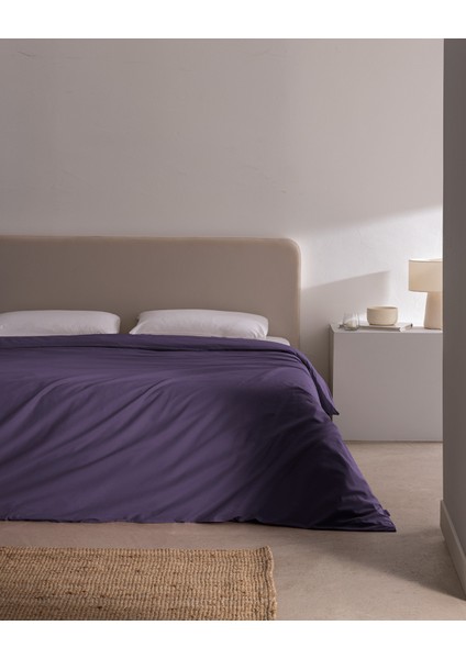 Manon Tek Kişilik Pamuk Ranforce Düz Nevresim - Mor