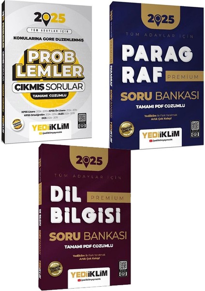 2025 KPSS ALES DGS TYT AYT Paragraf - Dil Bilgisi ve Problem Soru Bankası
