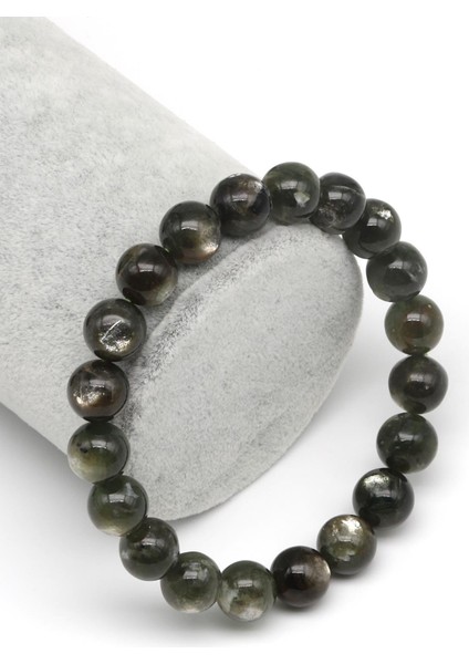 Yeşil Lepidolit Doğal Taş Bileklik 9 mm Küre Kesim