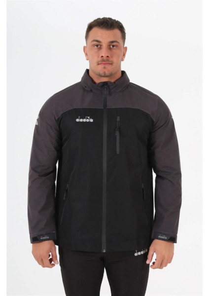 Elite - Unisex Siyah-Gri Spor Yağmurluk - Elitedd