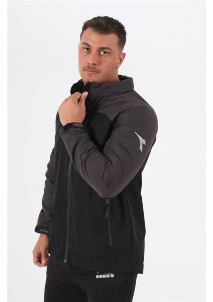 Elite - Unisex Siyah-Gri Spor Yağmurluk - Elitedd