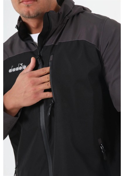 Elite - Unisex Siyah-Gri Spor Yağmurluk - Elitedd