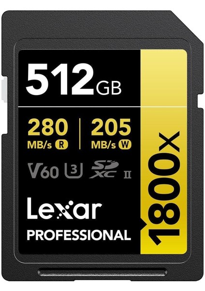 Professional 512GB 1800X 280MB/S 4K V60 Sd Hafıza Kartı