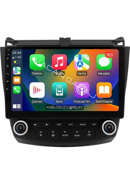 Honda Accord 2003-08 Uyumluandroıd Multimedya Gerçek 2/32 Kablosuz Carplay Androıd Geri Görüş Kamera