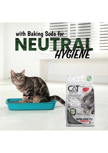 Cat Expert Kedi Kumu Neutral Hygiene With Activated Carbon Topaklanan Koku Hapseden Ürün Tozsuz 2x8 = 16 Lt