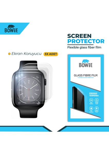 Watch Series 6 44 mm İçin Nano Tempered Ekran Koruyucu 3 Adet Set