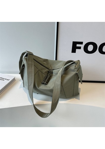 Yeaın Çapraz Askılı Çanta Taşınabilir Sağlıklı Kanvas Kumaş Kaliteli Işçılik Orta Yumuşak Sertlik, Yeşil (Yurt Dışından)