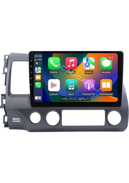 HONDA CIVIC Uyumlu FD6 2006-12 ANDROID MULTİMEDYA GERÇEK 2/32 KABLOSUZ CARPLAY GERİ GÖRÜŞ KAMERALI